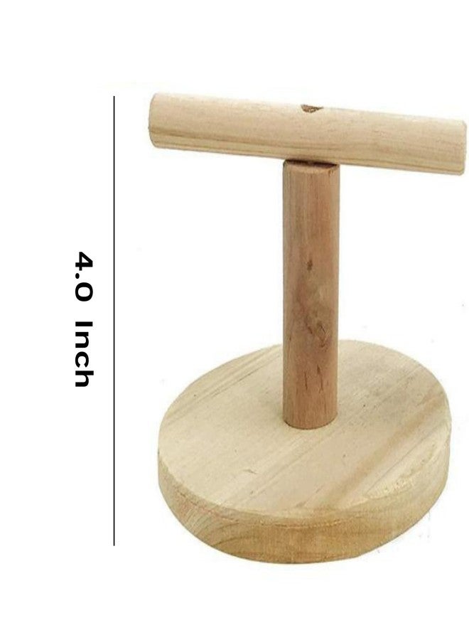 SS Organic® Pet Bird Parrot Wooden Stand Perch Playground Platform Cage Chew Playing Toy Lovely Pet (Size 6 Inch) - Image 3